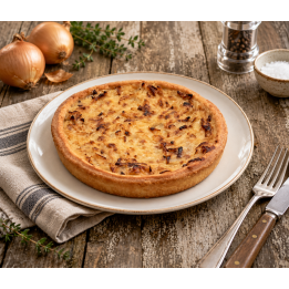 Tarte à l'oignon aux lardons de volaille fumés