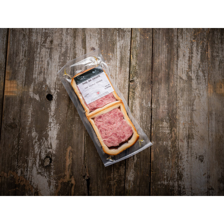 Pâté en croûte de volaille fermière, 2 tranches sous-vide